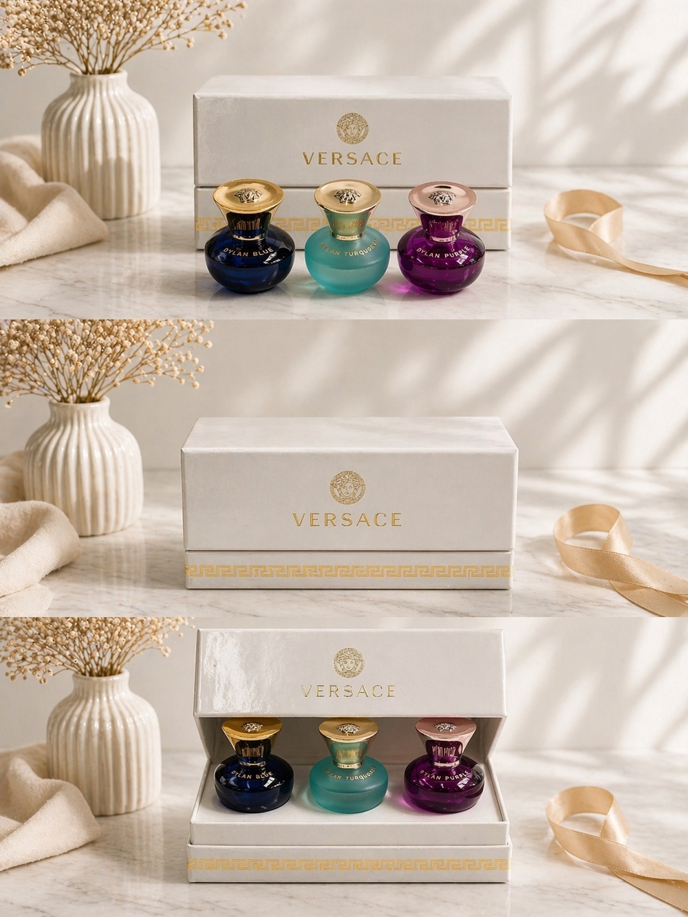 Versace Dylan Blue, Turquoisee,Purple, Mini  5ml 0.17 Fl. Oz.